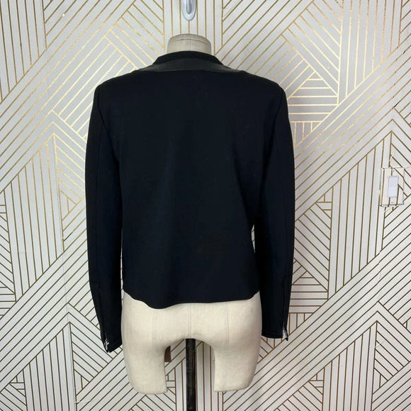Diane‎ von Furstenberg Marc Leather Trim Blazer Jacket Black Size 10 - Picture 8 of 12